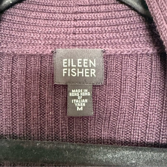 Eileen Fisher 100% Merino Wool Ribbed open Front Cardigan Size Medium - Picture 8 of 8